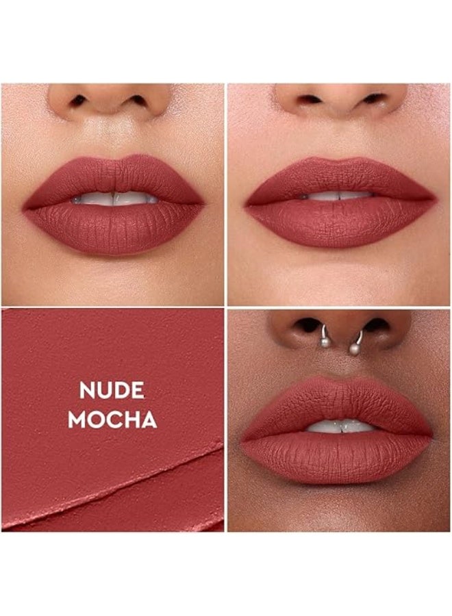 كيرو أحمر شفاه سائل غير لامع من كيرو، لون نيود موكا (خوخ نيود)، 5 مل | غني بالأصباغ، يدوم طويلاً، مرطب | مقاوم للماء، لا يتلطخ، خفيف الوزن | غني بزيت الأفوكادو والمشمش - Image 3